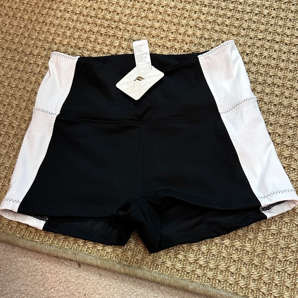 Fabletics Black and White Athletic Shorts